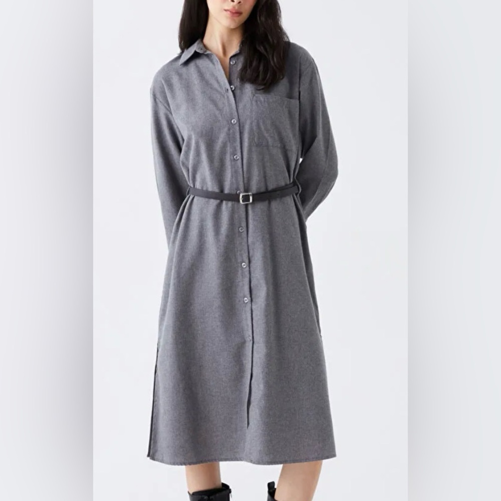 LCW Waikiki Minimalist Long Sleeve Shirt Dress size M